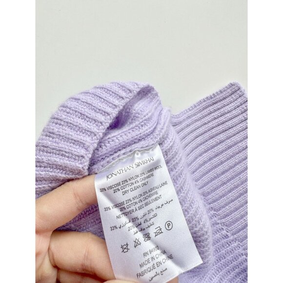 JONATHAN SIMKHAI Amaris Lavender Purple Wool Blend Knit Wrap Sweater, Size M - Picture 15 of 16